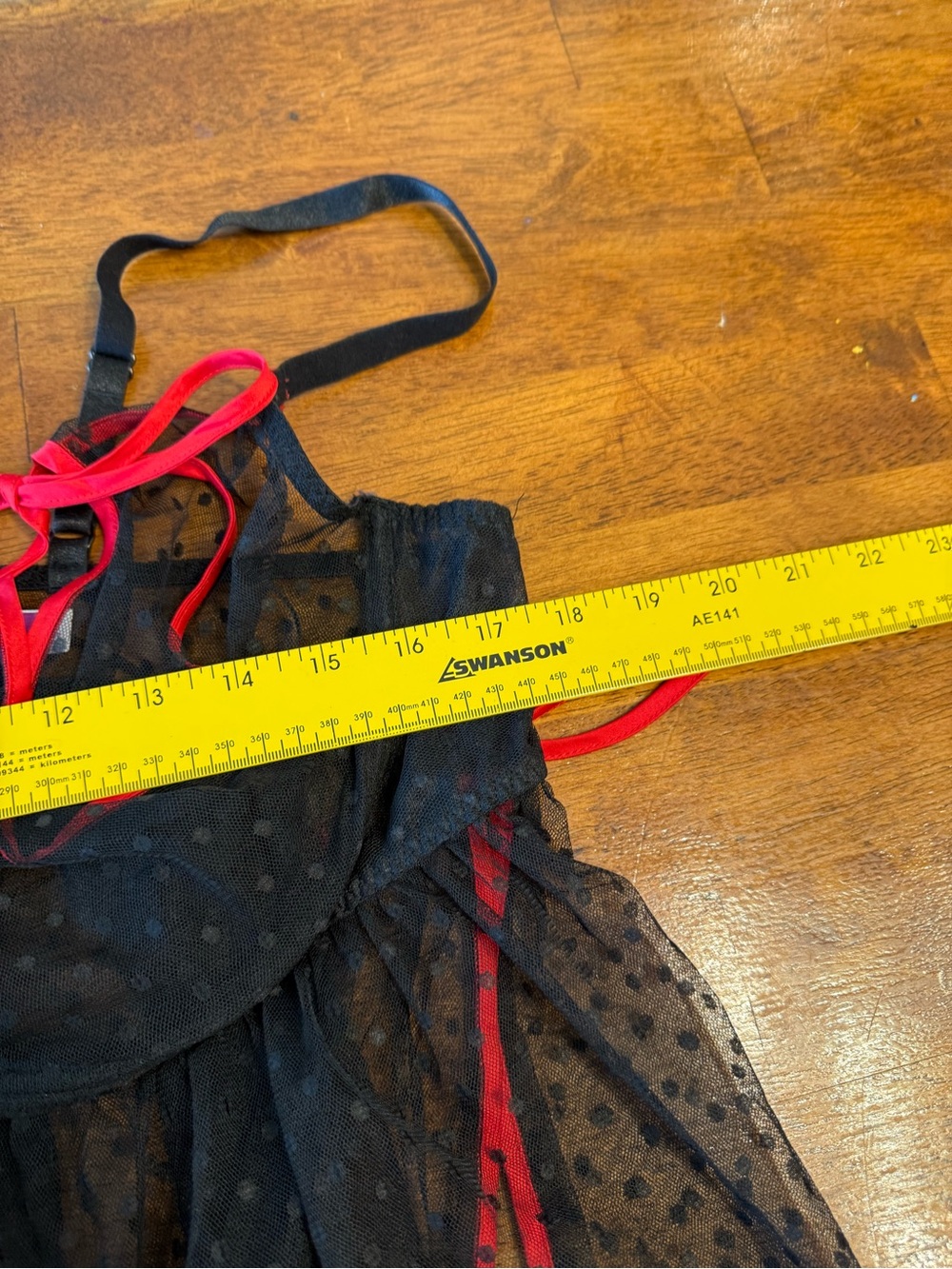 Adore Me Noemi Babydoll Lingerie Top Sz 3X Black Sheer Mesh Red Bows - Picture 4 of 10